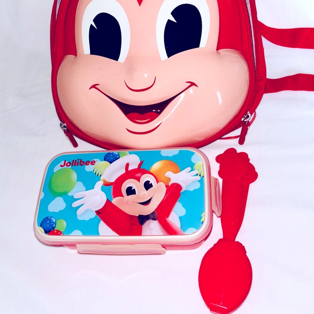 Jollibee Rare Lunch Bag Kit Container Box Spoon & Fork Phillipines Hard Shell